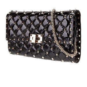 Authentic Valentino Candystud Patent Shoulder Bag